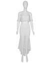 White Lace Off The Shoulder Beachwear Women Two Piece Set