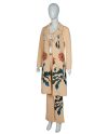 Fall Long Sleeves Stretch Printed Female Outfit Casual Overcoat With Pants