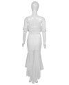 White Lace Off The Shoulder Beachwear Women Two Piece Set