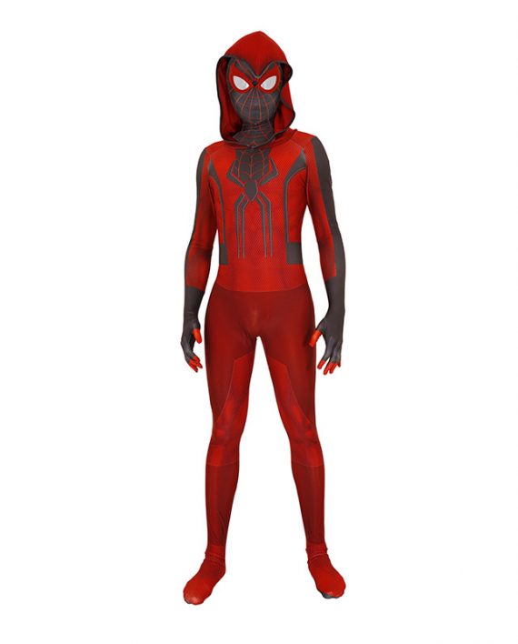 PS5 Miles Morales Costume Adult And Kids Crimson Cowl Suit