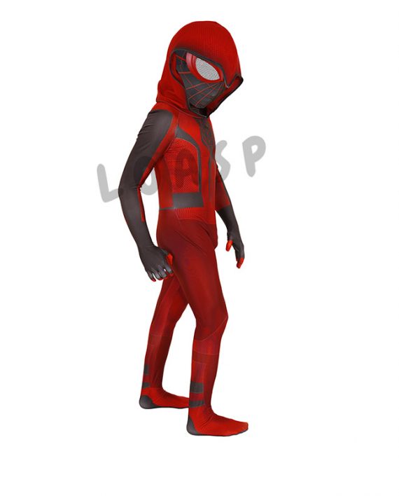 PS5 Miles Morales Costume Adult And Kids Crimson Cowl Suit