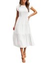 Women's Casual Flutter Sleeve Smocked Maxi Dress