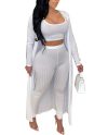 White Casual Fashion Vest Trousers Coats Sets
