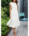 Women's Casual Flutter Sleeve Smocked Maxi Dress
