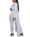 White Casual Fashion Vest Trousers Coats Sets