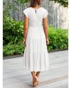 Women's Casual Flutter Sleeve Smocked Maxi Dress