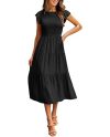 Women's Casual Flutter Sleeve Smocked Maxi Dress
