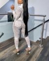 Black Lace Turtleneck Perspective Two Piece Set