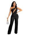 Women Denim Plus Size Wide Leg Zipper Jumpsuit