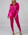 Women V-Neck Elegant Long Sleeve Top And Leggings 2 Piece Sets