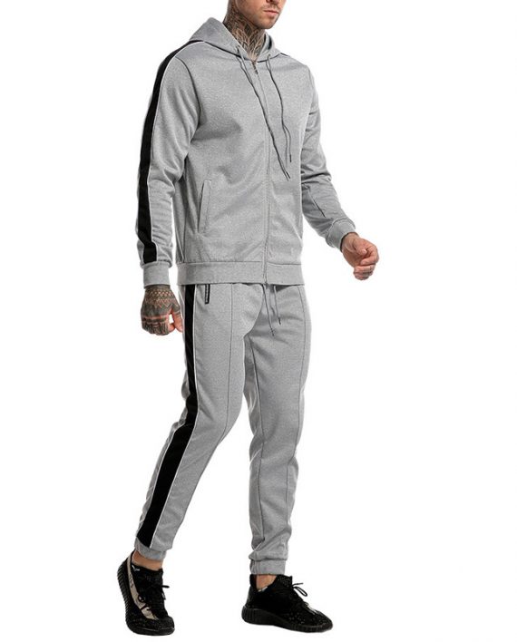 Men Sports Stripe Long Sleeve Top And Pants Tracksuit Sets