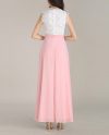 Women Elegant Round Neck Lace Maxi Dress