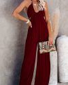 Top Halter Neck One Piece Wide Leg Jumpsuit