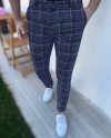 Men Casual Slant Pocket Plaid Pants