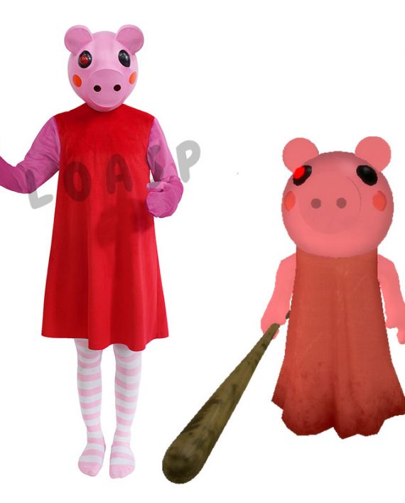 Official Piggy Clowny Kids Halloween Costume With Mask - Child Size 10-12 Horror Game Costume