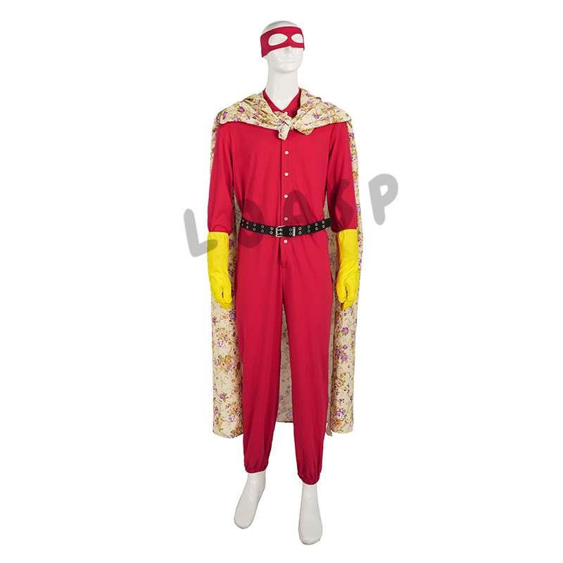 Blankman Costume Red Jumpsuit With Cloack LOASP