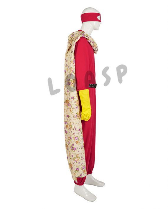 Blankman Costume Red Jumpsuit With Cloack