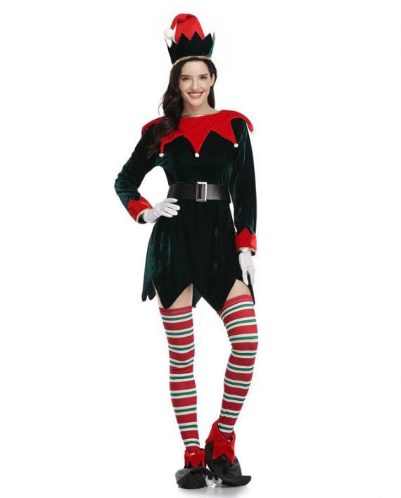 Adult Santa's Boots Holly Christmas Elf Costume