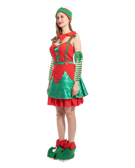 Women Christmas Elf Party Costume
