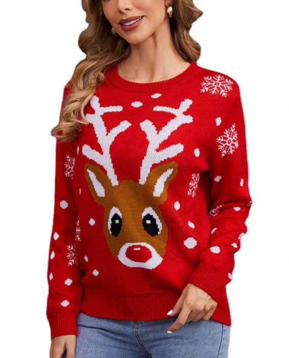 Cute Reindeer Christmas Sweater for Women