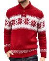 Men Red Snowflake Christmas Sweater