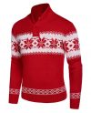 Men Red Snowflake Christmas Sweater