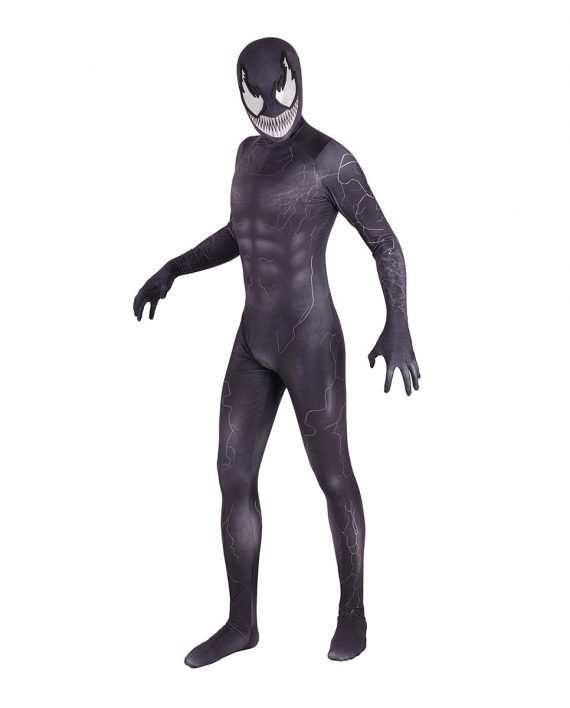 Halloween Venom Costume Black Bodysuit