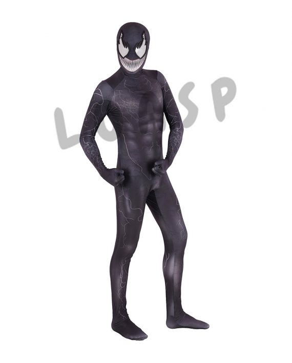 Halloween Venom Costume Black Bodysuit