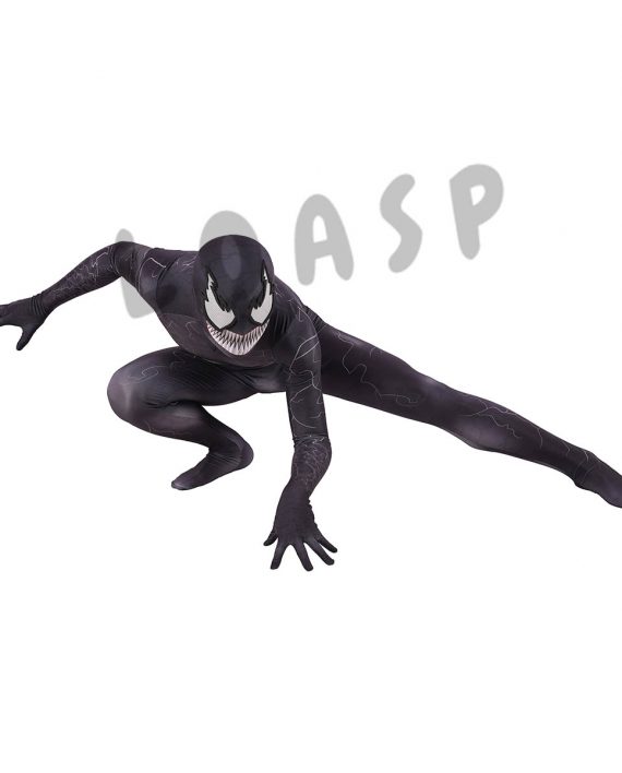 Halloween Venom Costume Black Bodysuit
