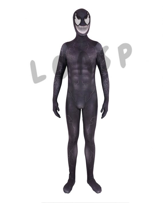 Halloween Venom Costume Black Bodysuit
